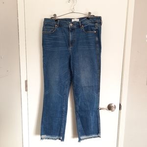 LOFT - Raw Hem Medium Wash Vintage Straight Jeans - Distressed - Size 10